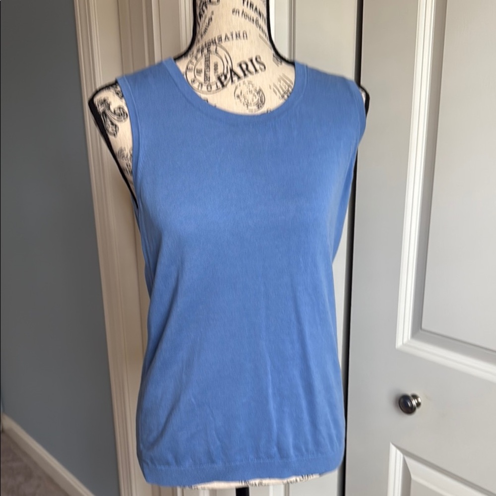 Talbots Fitted Blue Sleeveless Tank